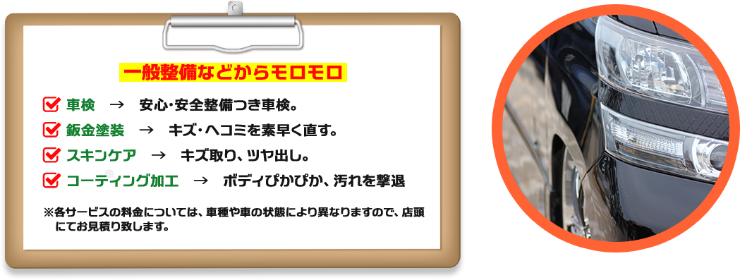 一般整備などからモロモロ